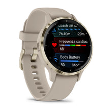 Load image into Gallery viewer, Smartwatch Garmin Venu 3S Multisport Fitness Wellness Cardio Silicone French Gray & Soft Gold