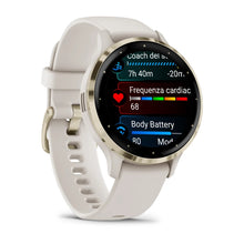 Load image into Gallery viewer, Smartwatch Garmin Venu 3S Multisport Fitness Wellness Cardio Silicone Ivory & Soft Gold