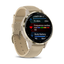 Load image into Gallery viewer, Smartwatch Garmin Venu 3S Multisport Fitness Wellness Cardio Pelle French Gray & Soft Gold