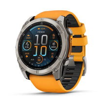Load image into Gallery viewer, Smartwatch Garmin Fēnix® 8 AMOLED Sapphire 51mm 010-02905-11 Sapphire Titanium con Cinturino in Silicone Spark Orange/Grafite