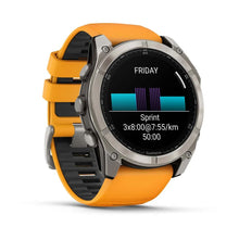Load image into Gallery viewer, Smartwatch Garmin Fēnix® 8 AMOLED Sapphire 51mm 010-02905-11 Sapphire Titanium con Cinturino in Silicone Spark Orange/Grafite