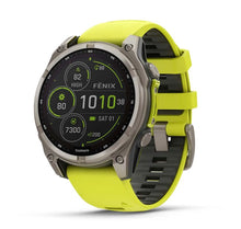 Load image into Gallery viewer, Smartwatch Garmin Fēnix® 8 SOLAR Sapphire 47mm 010-02906-21 Titanium con Cinturino Amp Yellow/Graphite in Silicone