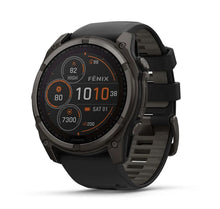 Load image into Gallery viewer, Smartwatch Garmin Fēnix® 8 SOLAR Sapphire 51mm 010-02907-11 Titanium Carbon Gray DLC con Cinturino in Silicone Black/Pebble Grey