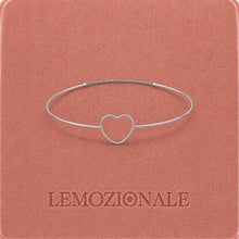 Load image into Gallery viewer, Bracciale Saldato Lemozionale Rigido Cuore Argento 925%