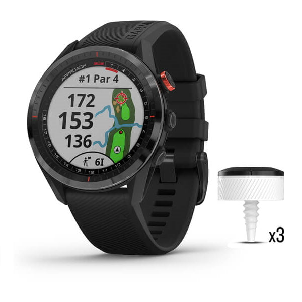 Garmin Approach S62 Golf GPS Smartwatch Silicone Black CT10 Bundle