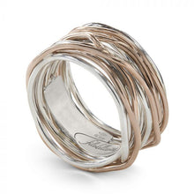 Load image into Gallery viewer, Filodellavita Rubinia Classic Ring 13 Wires 9 Kt Rose Gold and 925% Silver
