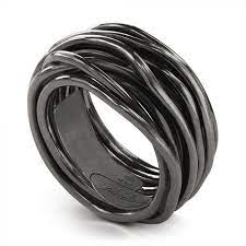 Filodellavita Rubinia Rock Ring 13 Wires Silver 925% Burnished