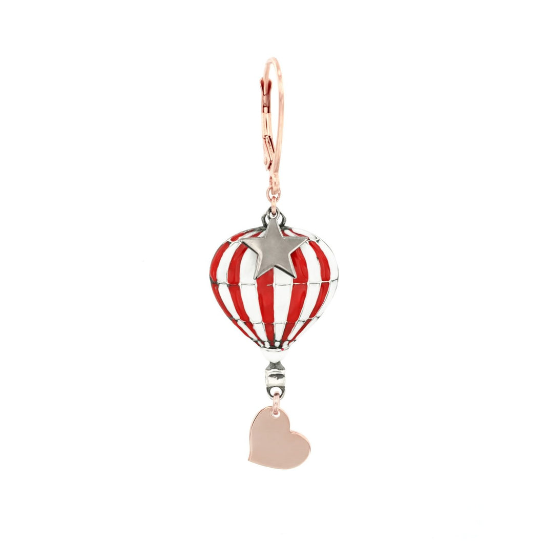 Maman et Sophie Earring Monachella Hot Air Balloon Silver 925% Pink Enamel