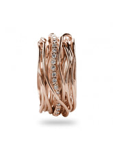 Load image into Gallery viewer, Filodellavita Rubinia Classic Ring Diamonds 13 Wires Rose Gold 9 Kt

