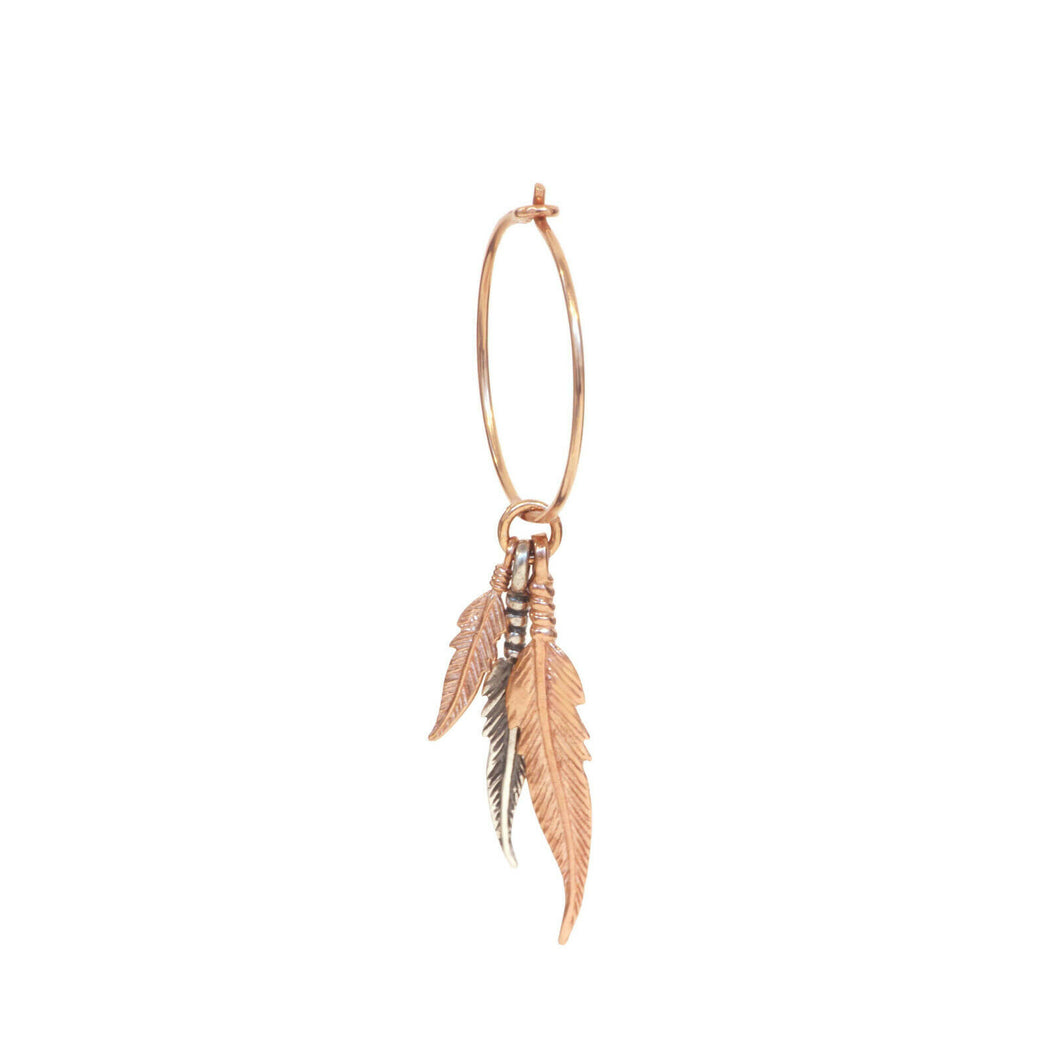 Maman et Sophie Circle Feathers Earring Silver 925% Pink