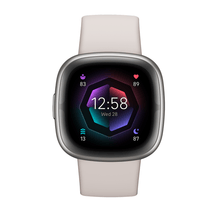 Load image into Gallery viewer, Smartwatch Fitbit Sense 2 Sport Fitness Wellness Cardio Bianco Lunare Alluminio Grigio Platino