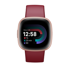 Carica l&#39;immagine nel visualizzatore di Gallery, Smartwatch Fitbit Versa 4 Fitness Wellness Sport Cardio Rosso Ciliegia Alluminio Rame Rosa
