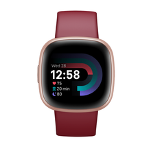 Load image into Gallery viewer, Smartwatch Fitbit Versa 4 Fitness Wellness Sport Cardio Rosso Ciliegia Alluminio Rame Rosa