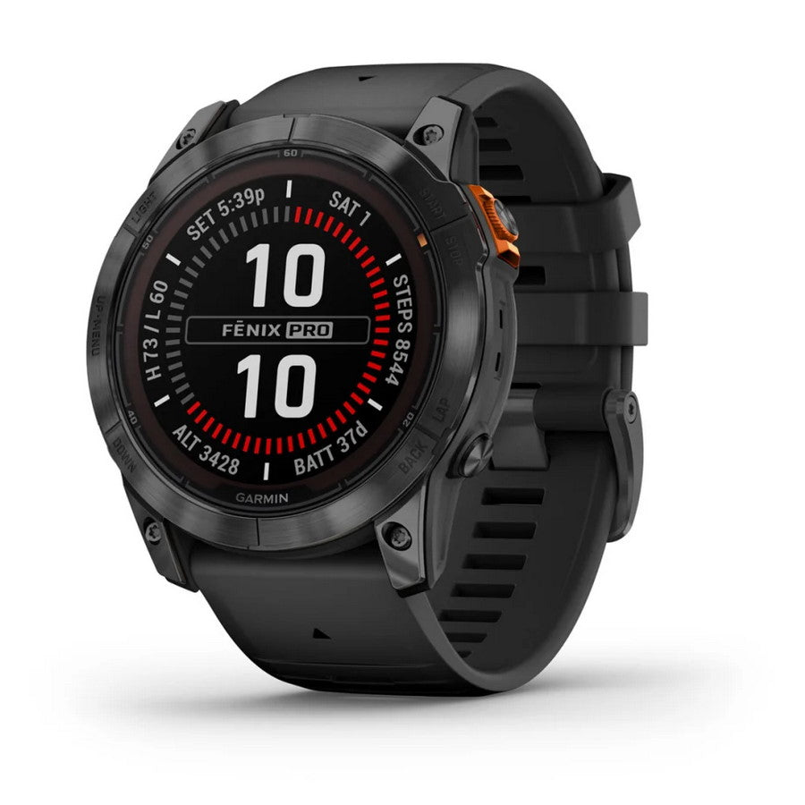 Smartwatch Garmin Fenix 7X Pro Solar GPS Multisport Outdoor Cardio Slate Gray Cinturino Black