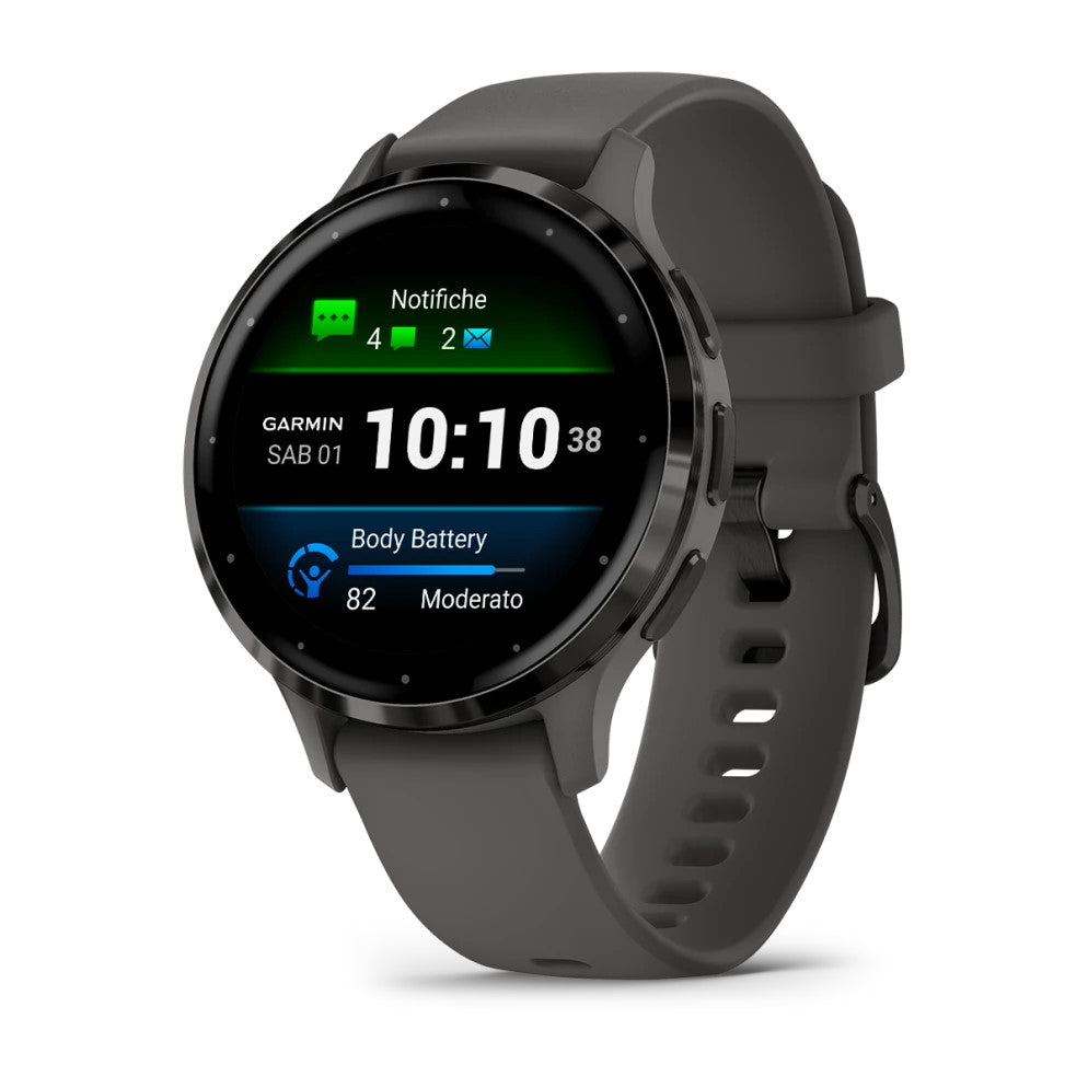 Smartwatch Garmin Venu 3S Multisport Fitness Wellness Cardio Silicone Pebble Gray & Slate