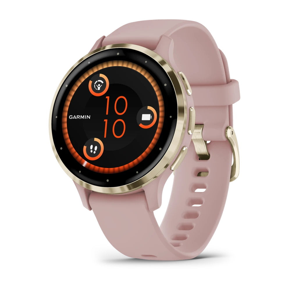 Smartwatch Garmin Venu 3S Multisport Fitness Wellness Cardio Silicone Dust Rose & Soft Gold