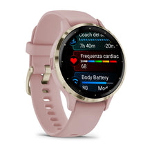 Carica l&#39;immagine nel visualizzatore di Gallery, Smartwatch Garmin Venu 3S Multisport Fitness Wellness Cardio Silicone Dust Rose &amp; Soft Gold
