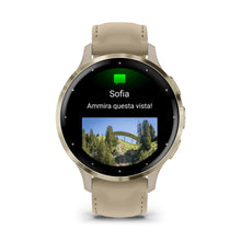 Carica l&#39;immagine nel visualizzatore di Gallery, Smartwatch Garmin Venu 3S Multisport Fitness Wellness Cardio Pelle French Gray &amp; Soft Gold
