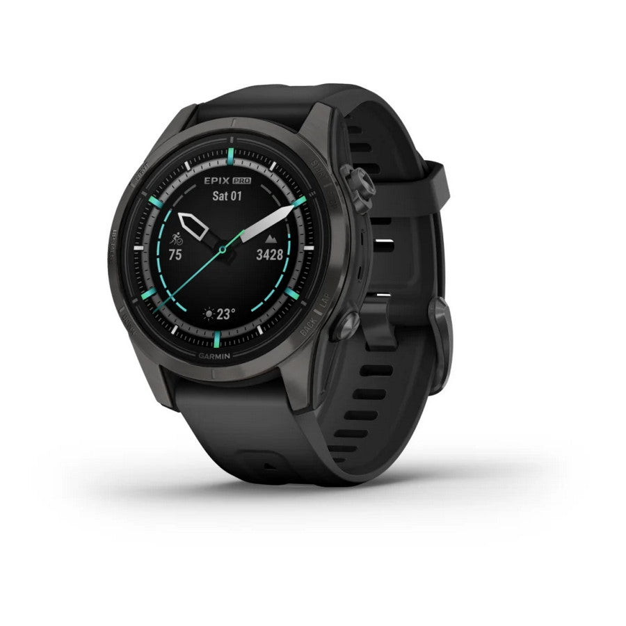 Smartwatch Garmin Epix Pro Gen 2 Sapphire 42mm GPS Multisport Outdoor AMOLED Cardio Carbon Gray DLC Titanium Cinturino Black
