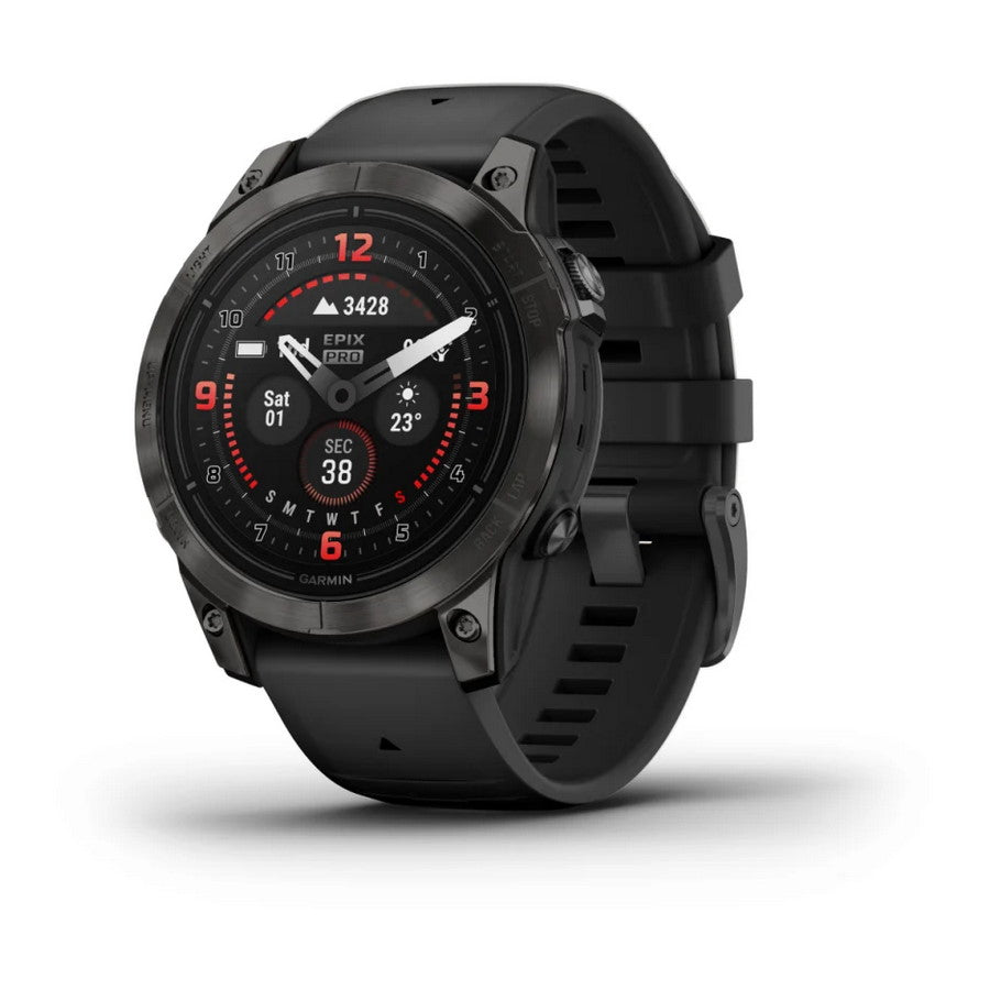 Smartwatch Garmin Epix Pro Gen 2 Sapphire 47mm GPS Multisport Outdoor AMOLED Cardio Carbon Gray DLC Titanium Cinturino Black