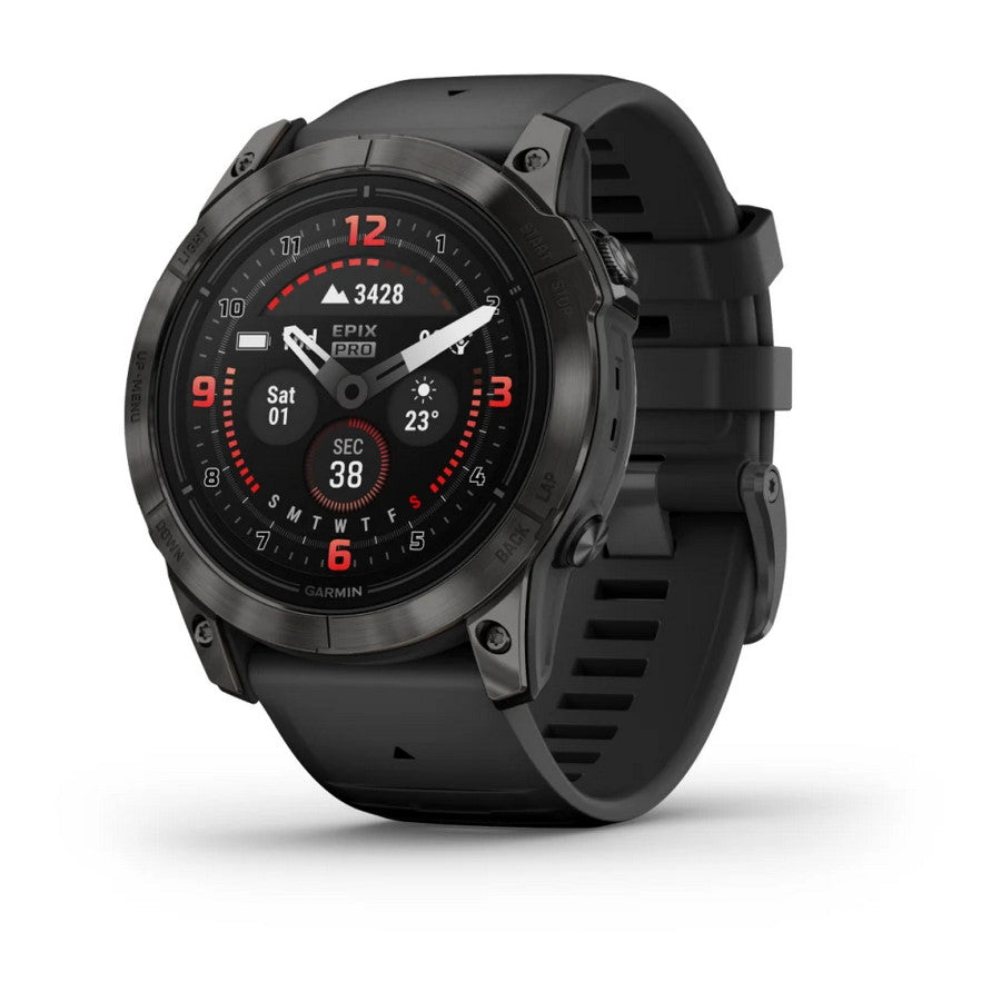 Smartwatch Garmin Epix Pro Gen 2 Sapphire 51mm GPS Multisport Outdoor AMOLED Cardio Carbon Gray DLC Titanium Cinturino Black