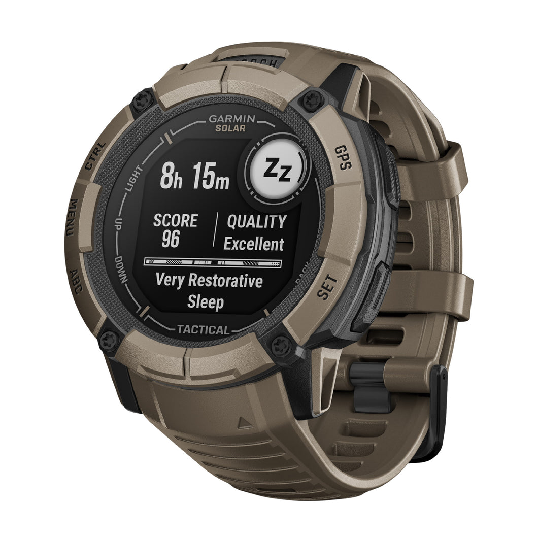 Smartwatch Garmin Instinct 2X Tactical Solar GPS Outdoor Multisport Funzioni Tattiche Militari Cardio Coyote Tan