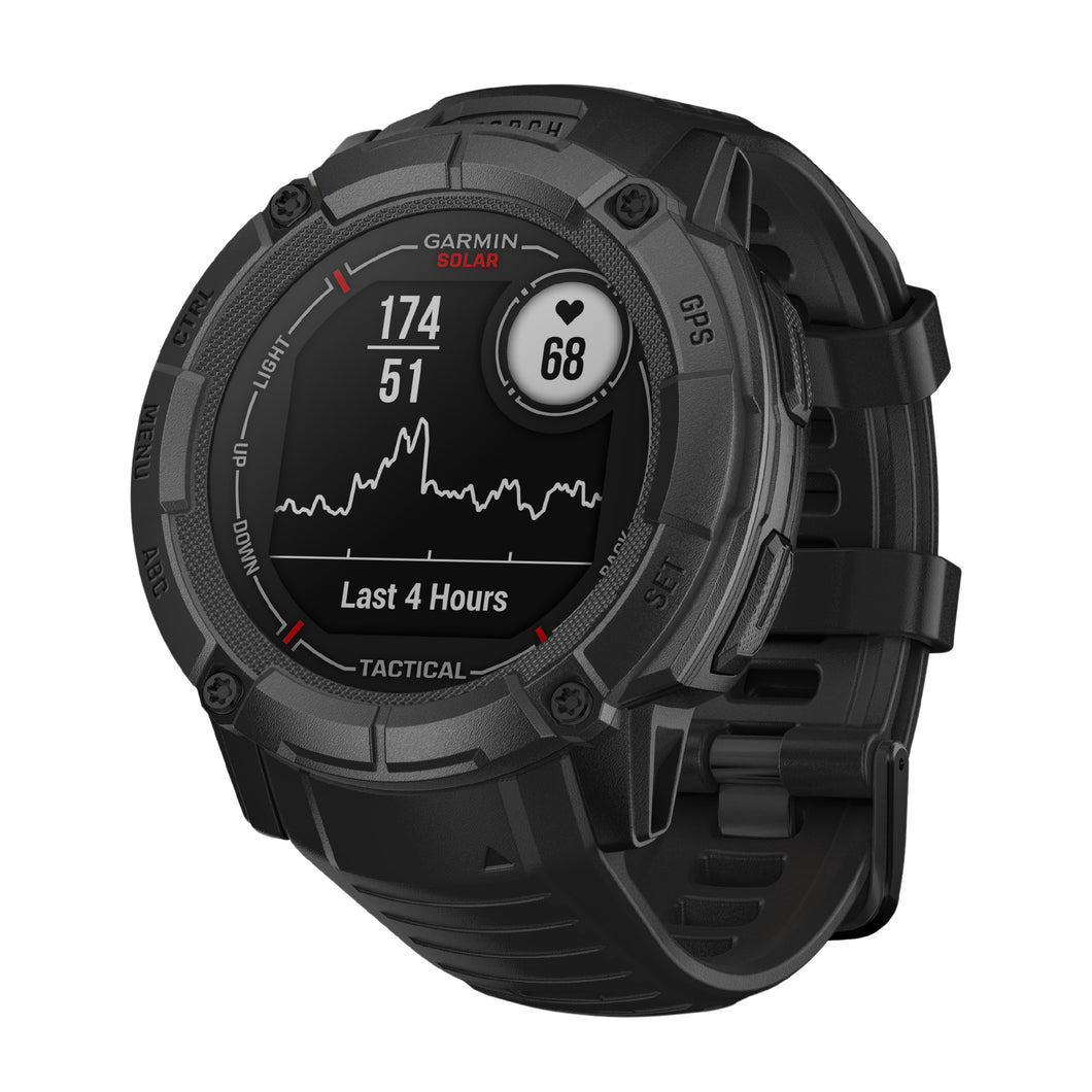 Garmin Instinct 2 Solar Tactical GPS Outdoor Multisport Smartwatch Military Tactical Functions Cardio Black