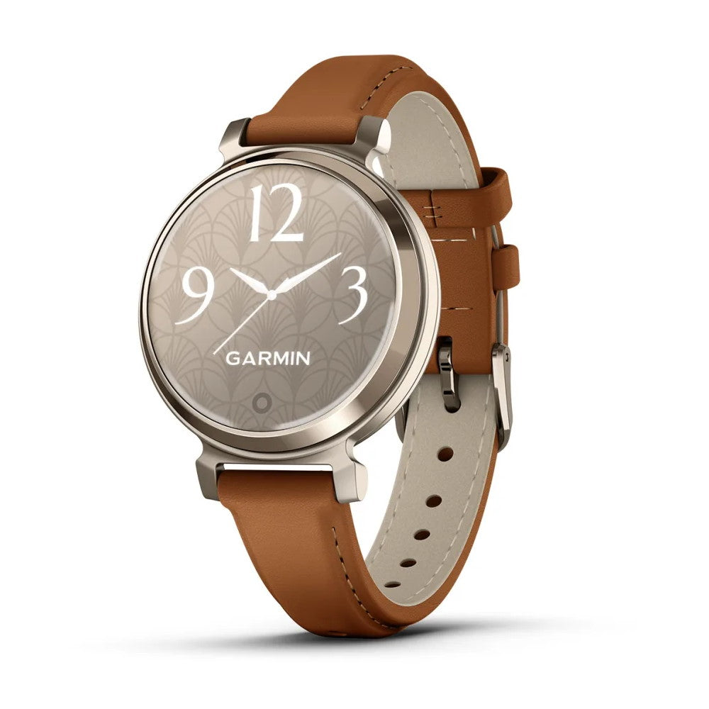 Smartwatch Garmin Lily 2 Classic Fitness Cardio Cream Gold Pelle Tan Leather