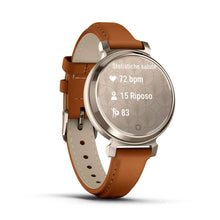 Load image into Gallery viewer, Smartwatch Garmin Lily 2 Classic Fitness Cardio Cream Gold Pelle Tan Leather
