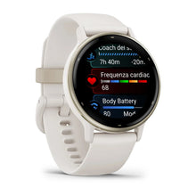 Carica l&#39;immagine nel visualizzatore di Gallery, Smartwatch Garmin Vivoactive 5 Fitness Sport Wellness Avanzato Cardio Cream Gold Ivory
