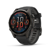 Load image into Gallery viewer, Smartwatch Garmin Fēnix® 8 AMOLED Sapphire 43mm 010-02903-21 Titanio Carbon Gray DLC con Cinturino in Silicone Black Pebble Grey
