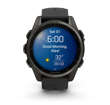 Load image into Gallery viewer, Smartwatch Garmin Fēnix® 8 AMOLED Sapphire 43mm 010-02903-21 Titanio Carbon Gray DLC con Cinturino in Silicone Black Pebble Grey
