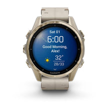 Carica l&#39;immagine nel visualizzatore di Gallery, Smartwatch Garmin Fēnix® 8 AMOLED Sapphire 43mm 010-02903-40 Sapphire Oro Rosato con Cinturino in Pelle Avorio
