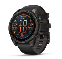 Load image into Gallery viewer, Smartwatch Garmin Fēnix® 8 AMOLED Sapphire 47mm 010-02904-21 Titanium Carbon Gray DLC con Cinturino Silicone Black/Pebble Grey
