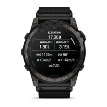 Load image into Gallery viewer, Smartwatch Garmin Tactix 7 AMOLED GPS Multisport Tattico Premium Cardio Titanio Cinturino Nylon Nero
