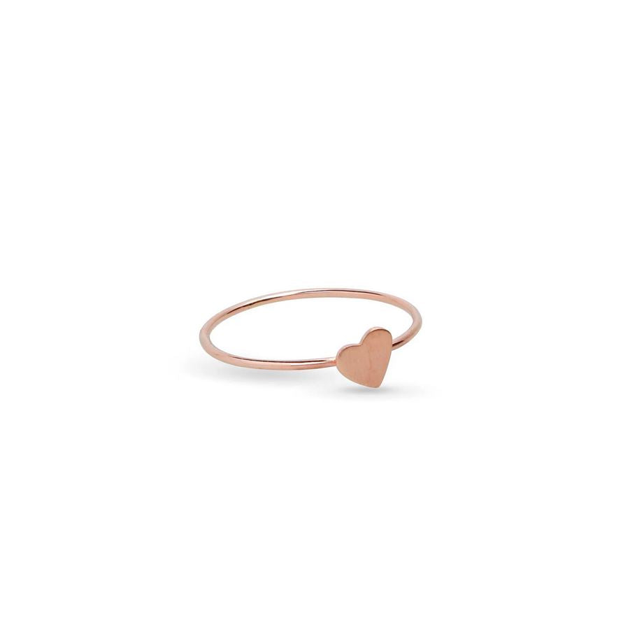 Anello Filodamore con Cuore Piccolo in Oro Rosa 9kt