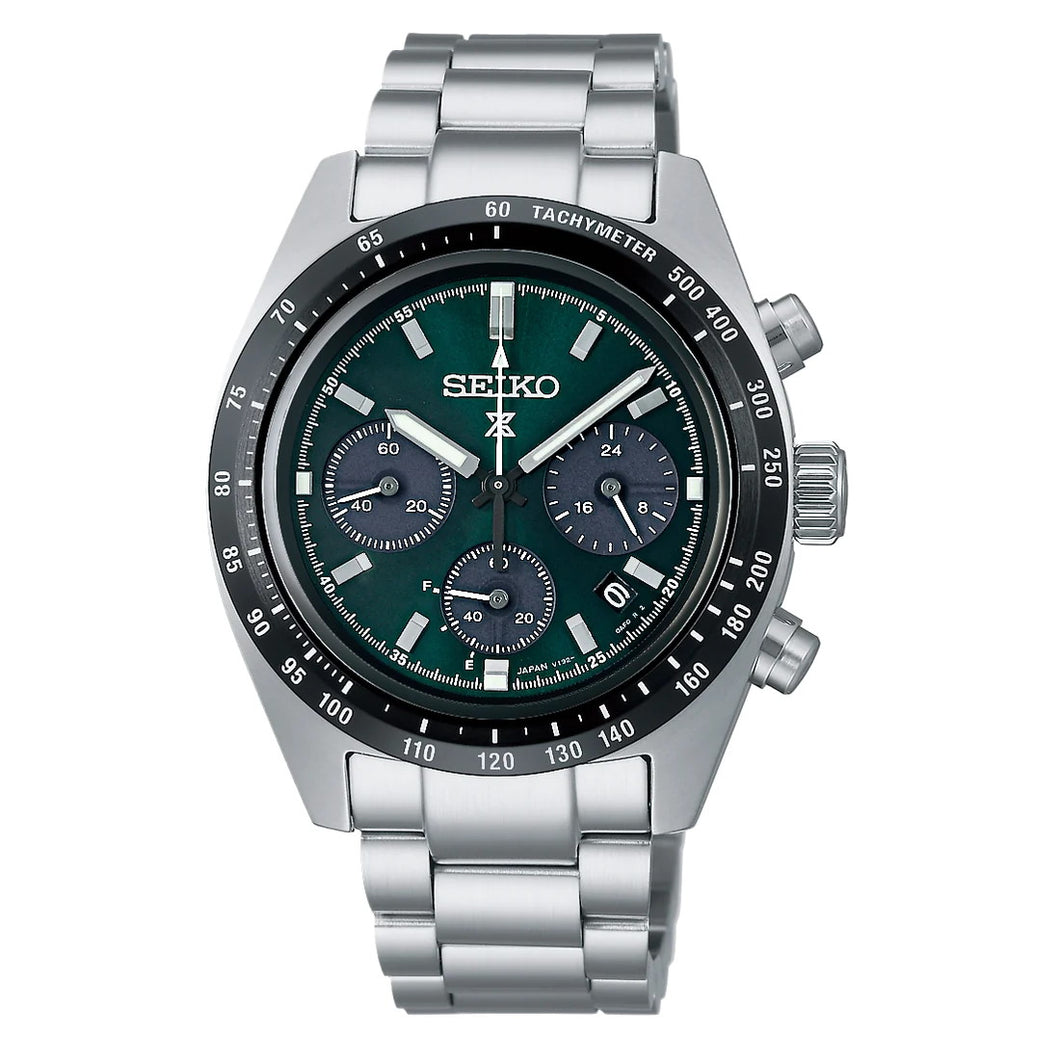 Orologio Seiko Prospex Speedtimer Solar Chronograph Acciaio Verde SSC933P1