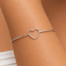 Load image into Gallery viewer, Bracciale Saldato Lemozionale Rigido Cuore  Argento 925%
