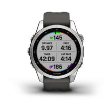 Carica l&#39;immagine nel visualizzatore di Gallery, Smartwatch Garmin Fenix 7S GPS Multisport Outdoor Cardio Silver Cinturino Silicone Graphite
