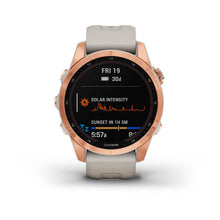 Load image into Gallery viewer, Garmin Fenix 7S Solar GPS Multisport Outdoor Cardio Rose Gold Smartwatch Silicone Strap Light Sand
