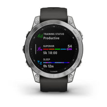 Load image into Gallery viewer, Garmin Fenix 7 GPS Multisport Outdoor Cardio Silver Smartwatch Graphite Silicone Strap
