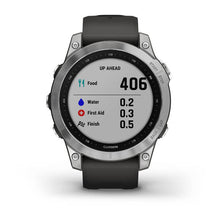 Load image into Gallery viewer, Garmin Fenix 7 GPS Multisport Outdoor Cardio Silver Smartwatch Graphite Silicone Strap
