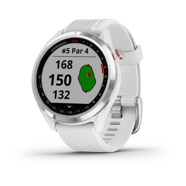 Garmin Approach S42 Golf GPS Smartwatch Silver White Silicone