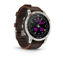 Load image into Gallery viewer, Garmin D2 Mach 1 Aviator GPS Multisport Outdoor Cardio Sapphire Smartwatch Brown Oxford Leather Strap
