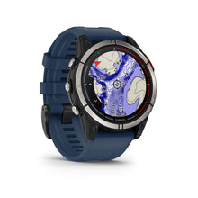 Carica l&#39;immagine nel visualizzatore di Gallery, Smartwatch Garmin Quatix 7 Sapphire AMOLED GPS Multisport Nautico Cardio Titanio Cinturino Silicone Blue Navy
