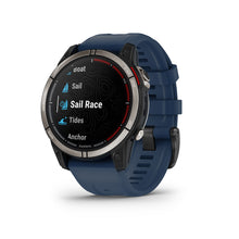 Carica l&#39;immagine nel visualizzatore di Gallery, Smartwatch Garmin Quatix 7 Sapphire AMOLED GPS Multisport Nautico Cardio Titanio Cinturino Silicone Blue Navy
