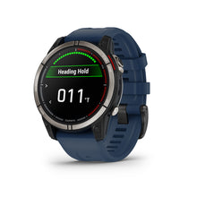 Carica l&#39;immagine nel visualizzatore di Gallery, Smartwatch Garmin Quatix 7 Sapphire AMOLED GPS Multisport Nautico Cardio Titanio Cinturino Silicone Blue Navy
