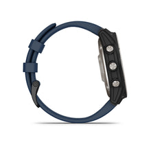 Carica l&#39;immagine nel visualizzatore di Gallery, Smartwatch Garmin Quatix 7 Sapphire AMOLED GPS Multisport Nautico Cardio Titanio Cinturino Silicone Blue Navy

