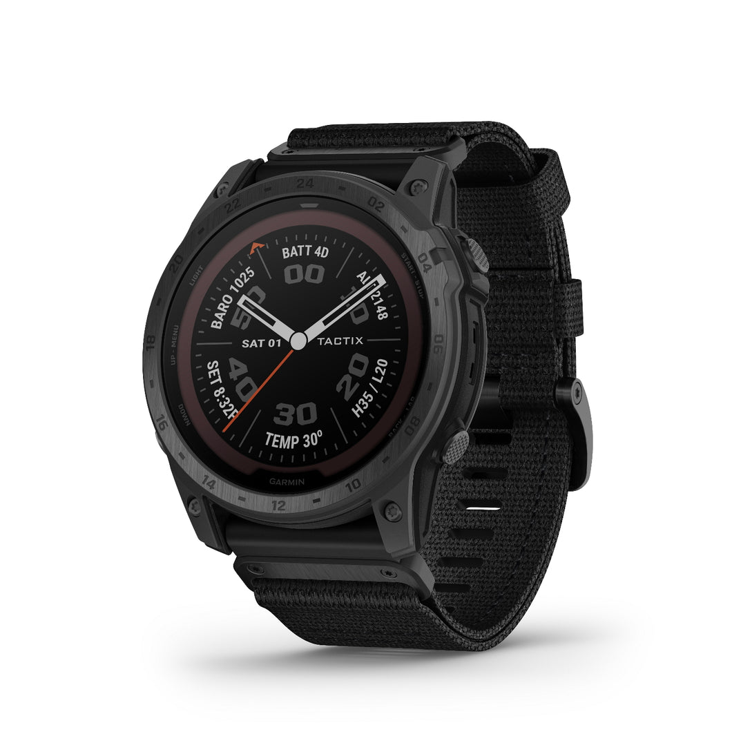 Smartwatch Garmin Tactix 7 Pro Solar GPS Multisport Tattico Premium Cardio Titanio Cinturino Nylon Nero