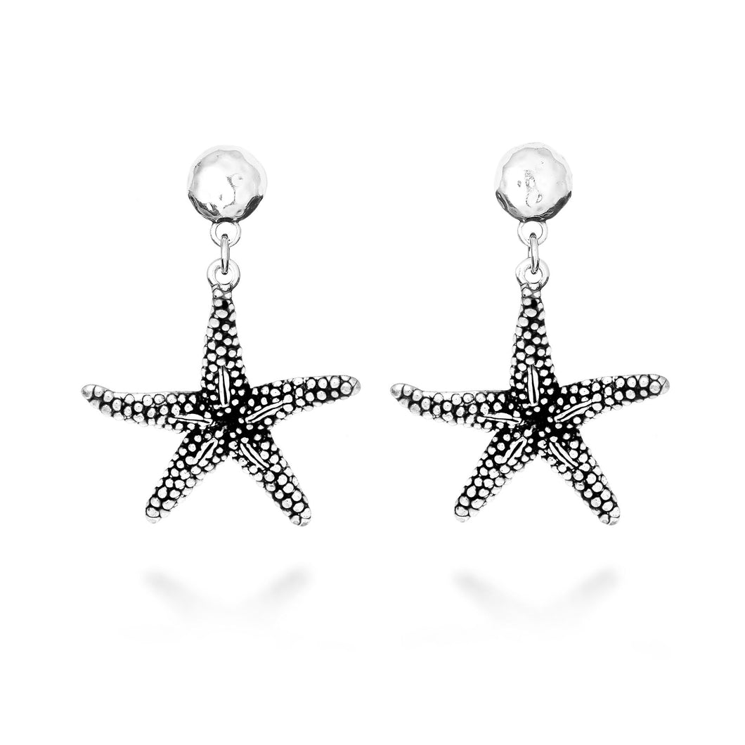 Giovanni Raspini Earrings in 925 Silver Starfish Pendant 07352